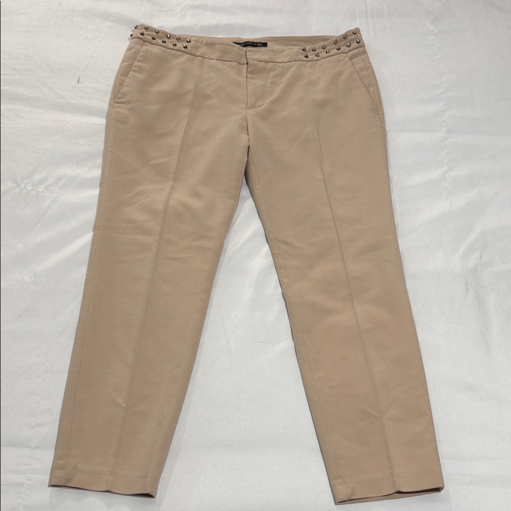 Studded khaki ankle trousers